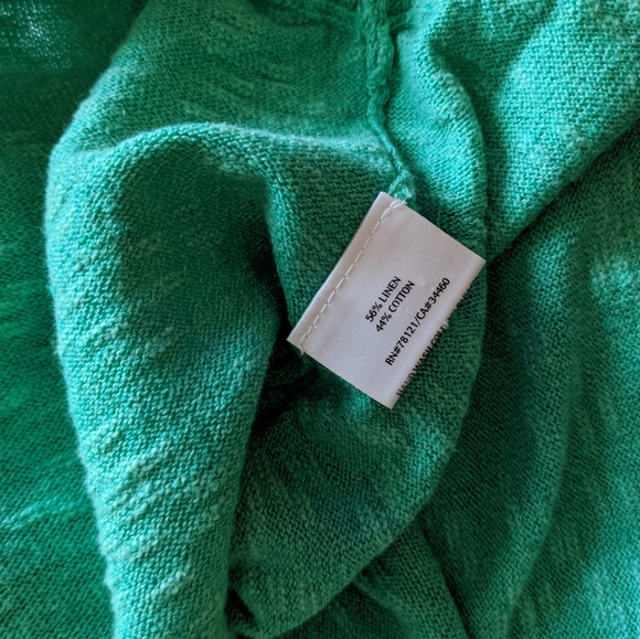 {Eileen Fisher} Short Sleeve Green Sweater Size L - Picture 6 of 6